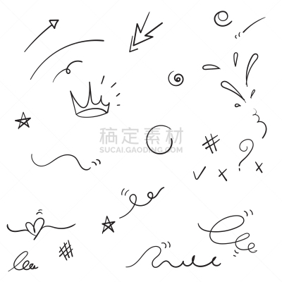 乱画,手,卡通,高雅,线条,检查表,铅笔,复古风格,肮脏的,草图