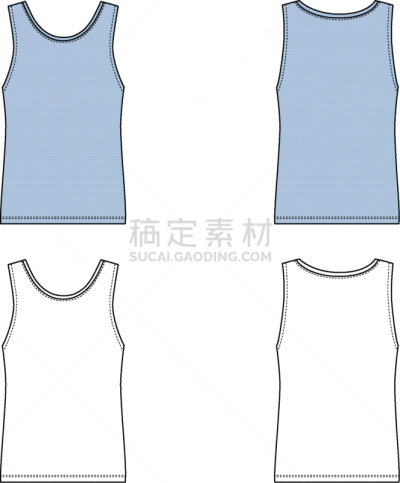 男人,汗衫,模板,正面视角,背面视角,腰部,轮廓,白色,空白的,时尚