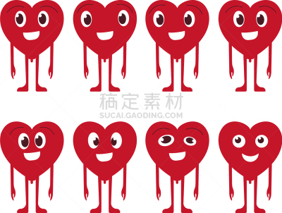 情人节卡,动物心脏,羊毛帽,舞台,可爱的,红色,性格,微笑,爱,笑