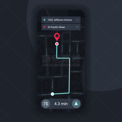 模板,出租车,移动应用程序,全球定位系统,概念,暗色,化妆舞会服,设计,联系