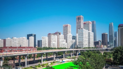 现代城市延时摄影中的现代建筑