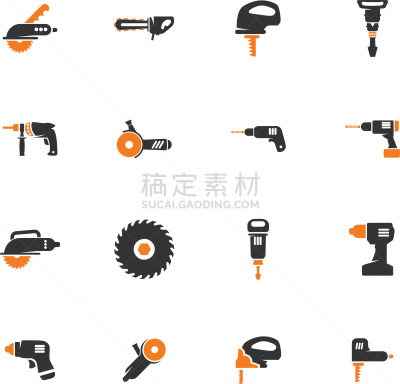 电动工具,符号,热,无绳电话,技术,建筑业,钢铁,设备用品,布置,剪影