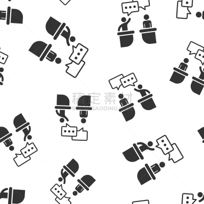 背景聚焦,计算机图标,四方连续纹样,人,男商人,发言人,争论