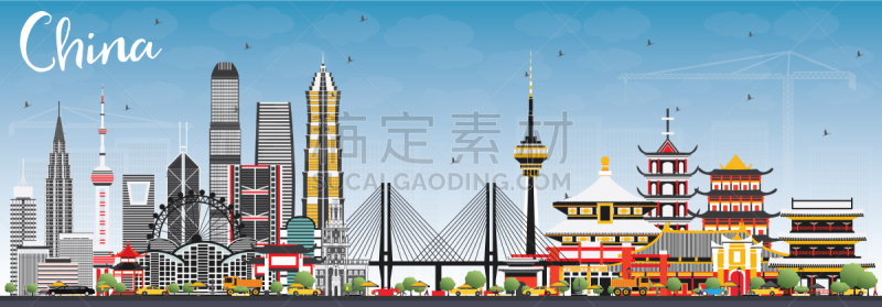 名声,城市天际线,著名景点,矢量,旅行者,非都市风光,旅游目的地,旅游