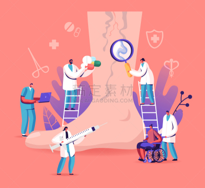 健康保健,小的,绘画插图,人,概念,巨大的,矢量,足,美容