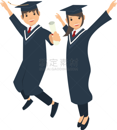 学生,雌性动物,雄性动物,可爱的,多样,毕业,跳,欢呼