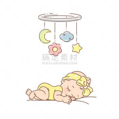 女婴,玩具,小的,移动式,在下面,就寝时间,活力,安静,背景分离,月