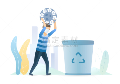 垃圾筒,男人,细菌,接种疫苗,日冕形病毒,专心,安全,健康保健,药,停止手势