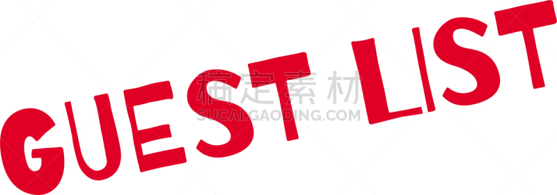 宾客名单,橡皮章,分离着色,传媒,白色,红色,事件,流行音乐会,抵押文件