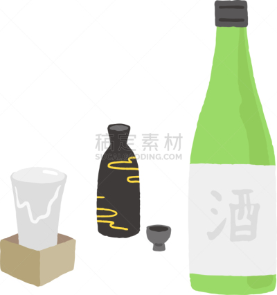 矢量,日本,中国米酒,绿色,黑色,图像,绘画插图,垂直画幅,无人,亚洲