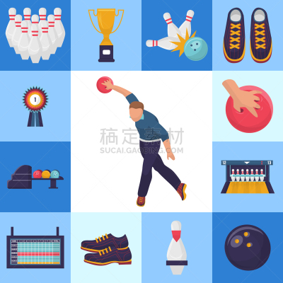 球体,矢量,方形画幅,男人,保龄球场,绘画艺术品,扔