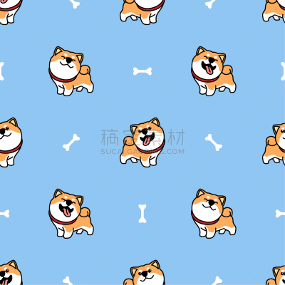 可爱的,卡通,四方连续纹样,绘画插图,狗,矢量,