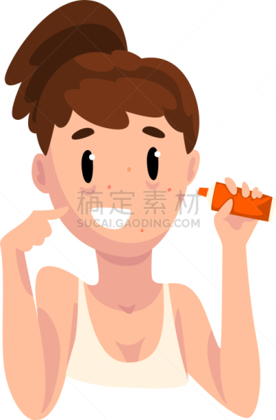 女孩,皮肤,抗痘护理露,人的脸部,女性,防晒霜,卫生,干净,化妆,生病