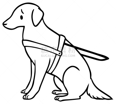 狗,矢量,绘画插图,家庭护理,助听器,背景分离,哺乳纲,导盲犬,动物,能力缺陷者