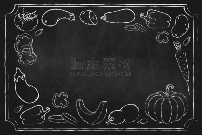 蔬菜,黑板,动物手,黑色,木制,清新,自然,绘制,收集,复古