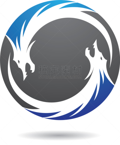 龙,图标,传统,商务,模板,现代,自然美,动物,细毛纤维