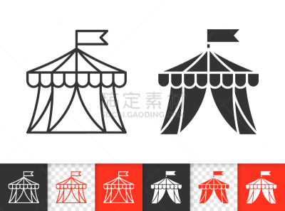 马戏团,黑色,极简构图,线图标,事件,马奇,直的,公园,传统节日
