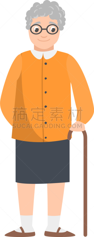可爱的,祖母,单片眼镜,家庭,母亲,灰色,肖像,女人,微笑,爱