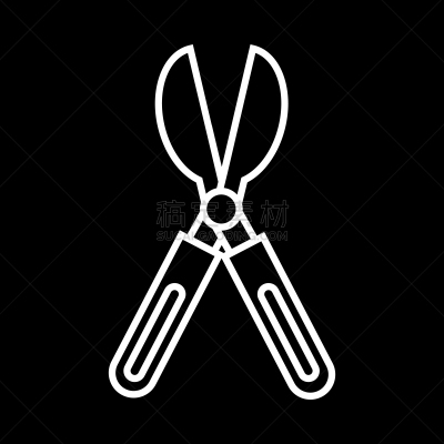 剪刀,线图标,菜园,轮廓,绿色,黑色,金属,开着的,概念,农业