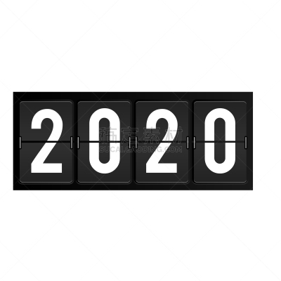 矢量,计算机图标,数字,新年前夕,2020,分离着色,高雅,图像,绘画插图,背景分离