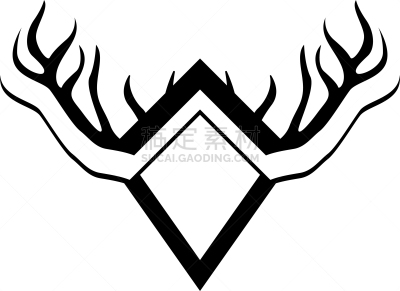 deer antler horn ilustration logo