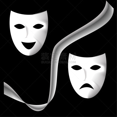 戏剧表演,面具,黑白图片,分离着色,白色,秘密,传统,高雅,庆祝