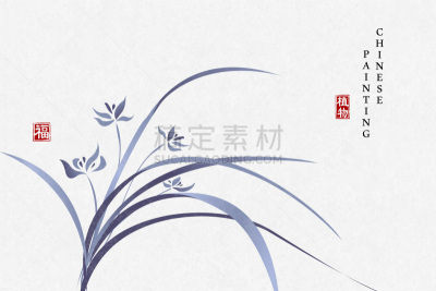兰花,高雅,背景,青绿色,植物,水墨画,花,祝福