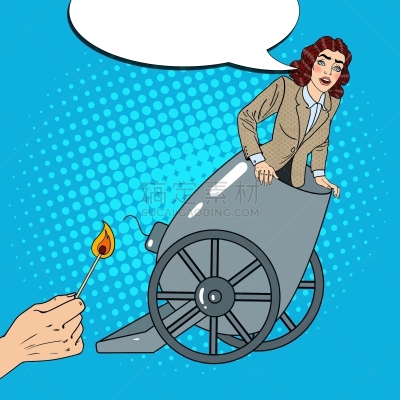 炮,女商人,波普风,可爱的,商务,人,恐惧,衰退,失败