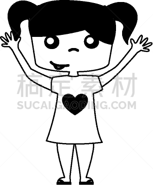 可爱的,性格,女孩,肖像,图像,女人,自然美,小的,画画,爱