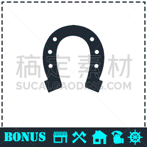 马蹄铁,平坦的,图标,分离着色,白色,金属,运气,鞋子,收集,装饰