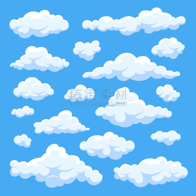 白色,云,天空,蓝色,动物毛,动画片,白昼,自然,云景,布置