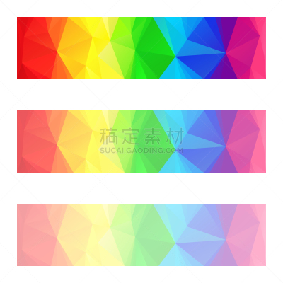 彩虹,光谱色,彩色图片,充满的,活力,理论设计标签,折纸工艺,三角形,几何形状,图像