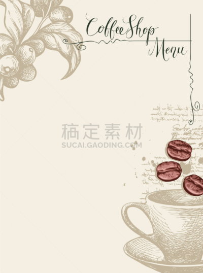 咖啡豆,菜单,杯,嫩枝,咖啡馆,茶,饮料,华丽的,咖啡,热饮
