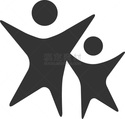 modern children and adults logo happy kids