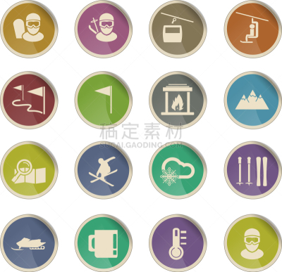 滑雪运动,图标集,杯,面具,云,雪,滑雪板,雪上汽车运动,面罩,矢量