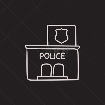 草图,图标,警官,职权,安全的,建筑业,建筑