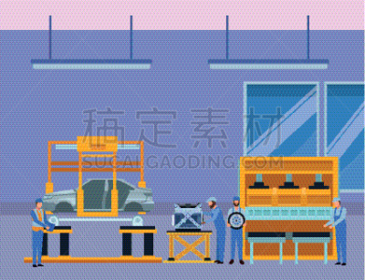 汽车,工业,漫画,商务,部分,专业人员,工程师,技术,设备用品,服务