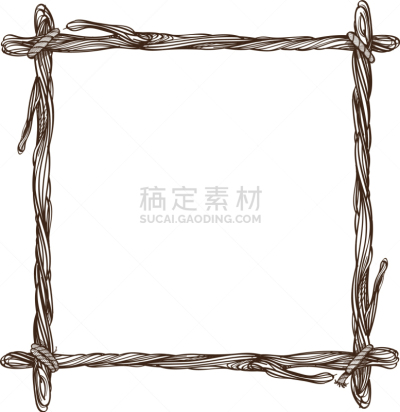轮廓,华丽的,枝,边框,正方形,自然,绳子,柳条,梦符咒,做