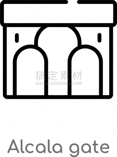 outline alcala gate icon isolated black simple