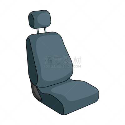 汽车,图标,一个物体,高雅,动画片,分离着色,白色,汽车头枕,安全的,华贵