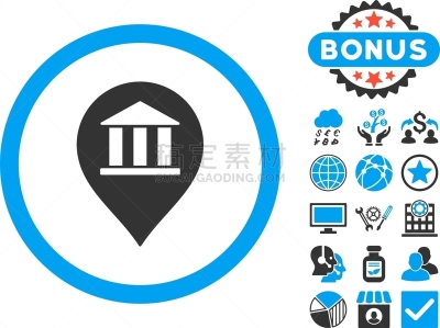 指示棒,计算机图标,建筑业,平坦的,银行,银行业,商务,白色背景,办公大楼,奖励