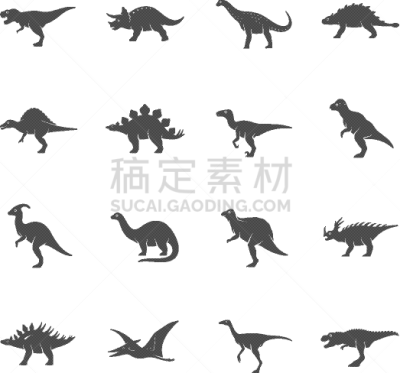 恐龙,计算机图标,可爱的,背景分离,灰色,迷惑龙,玩具,已灭绝生物,侏罗纪,蜥蜴