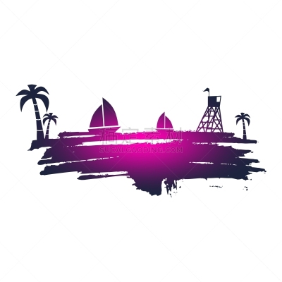 风景,海滩,船,旅途,帆,游艇,热带气候,夏天,天空