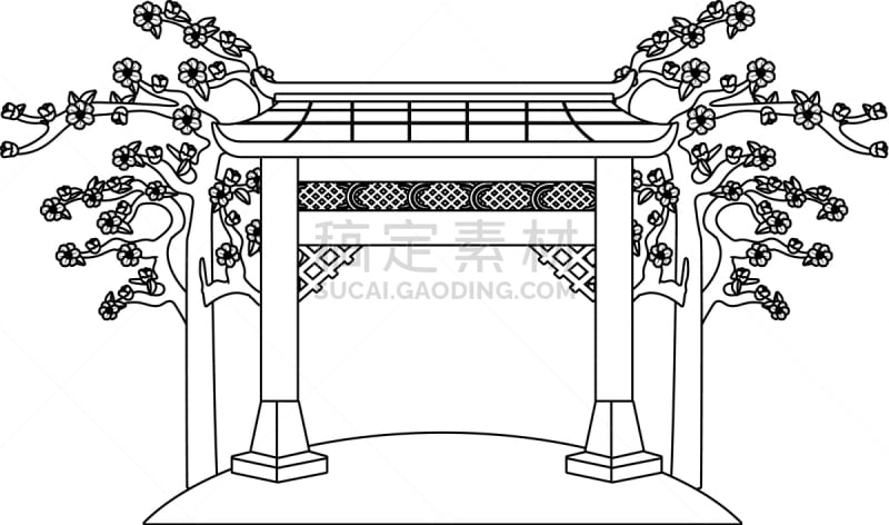 中华门,漫画,华丽的,传统,传统节日,古董,屋顶,大门