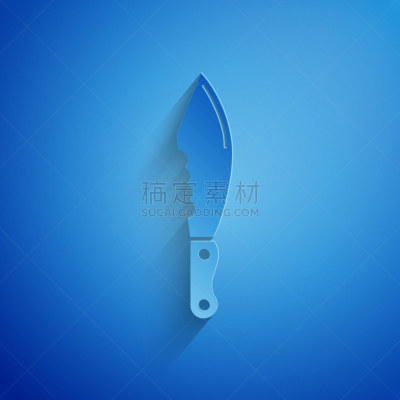 绘画插图,矢量,图标,蓝色背景,刀,高雅,分离着色,纸