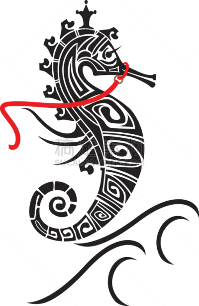 海马,白色,华丽的,垂直画幅,迅速,图像,海洋,猪嘴,矢量