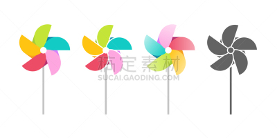 the pinwheel logo flat design isolated on a