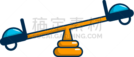 跷跷板,动画片,分离着色,白色,平衡,图像,公园,矢量,儿童,童年