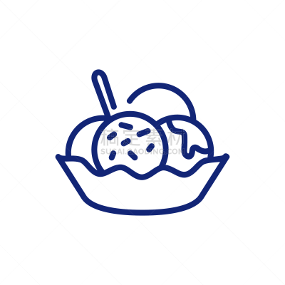 冰淇淋,碗,泡泡,细的,线图标,菜单,图表,背景分离,香草兰,甜点心