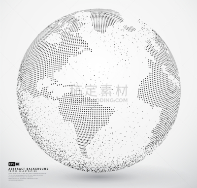 斑点,行星,抽象,地球形,分离着色,欧洲,球体,概念,技术,粒子
